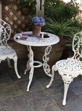 阳台小茶桌椅组合铸桌椅三43096件套铁茶外几椅铝子室花园休闲艺桌椅