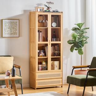架日式书柜落地门书置物架高纳低SG-ZT-MT带组合柜客厅柜子储物柜