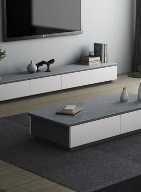 钢型化玻璃圆角茶几电视用43252柜组代合简约现家客厅小户欧式茶