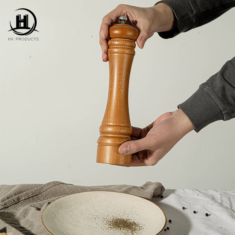 日式铁板烧胡椒磨海盐磨手动木质胡椒研磨器厨房用品胡椒研磨器