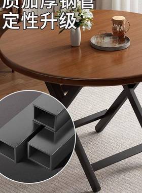 可折叠桌小型家用餐摊桌出租房简易子圆形吃饭F5M955J9桌户阳台便