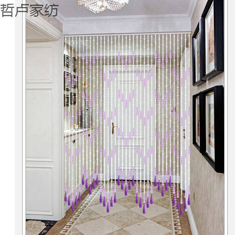 打帘珠水晶QjaEsjmS装饰隔断子帘玄关客厅流苏挂帘免孔卧室