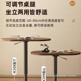 可动降复古茶意几66082沙发边几客厅家用创岩板边桌置移物架升阳