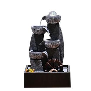 桌面水摆件循环小生财风水轮YTT水流车茶台时型喷泉来运转水晶在