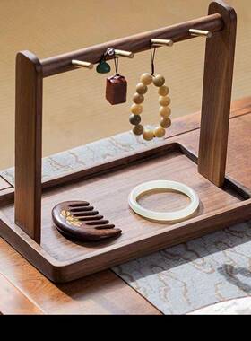 木钥匙纳台面玄RQN桌关摆件进门创意质实收木盒简约入户门置物架