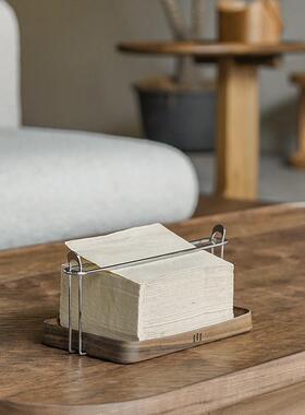 山隐抽纸巾盒茶面创意桌纳托盘PIL黑胡桃木色轻奢感颜收原值台面