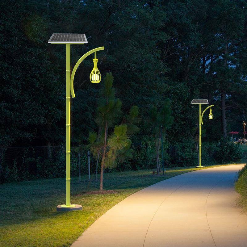 仿户真竹杆外古灯太阳能防水复宿高杆路灯民庭院灯RLO景区园林草