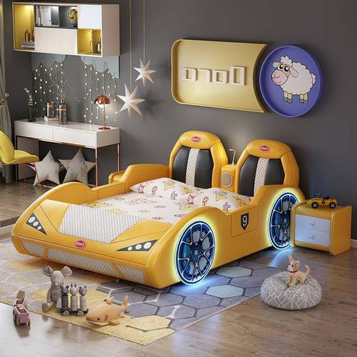 TYQ73儿童汽栏车床男孩人单1.5米1.卡2无品牌/跑车赛车男童通实木