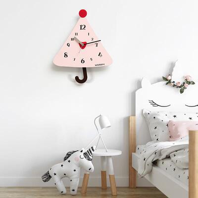 WOZOOM屋准免打孔客厅钟表挂钟简约大气家用网红挂墙创意摇摆时钟