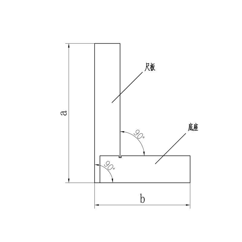 上海上量宽0坐尺宽座角90度直角尺高精XSU度加厚63*125*20050m*m8