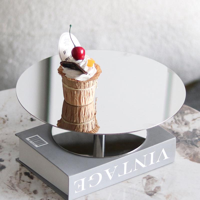 简约轻奢点镜面托盘双盘层水果心盘GBC样板房酒店餐桌果厨房软装