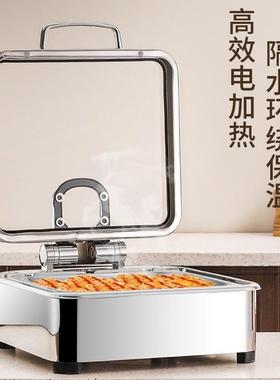 LT1073店04加温厚可视翻盖不锈钢电加保自助餐热炉早餐炉酒餐具正