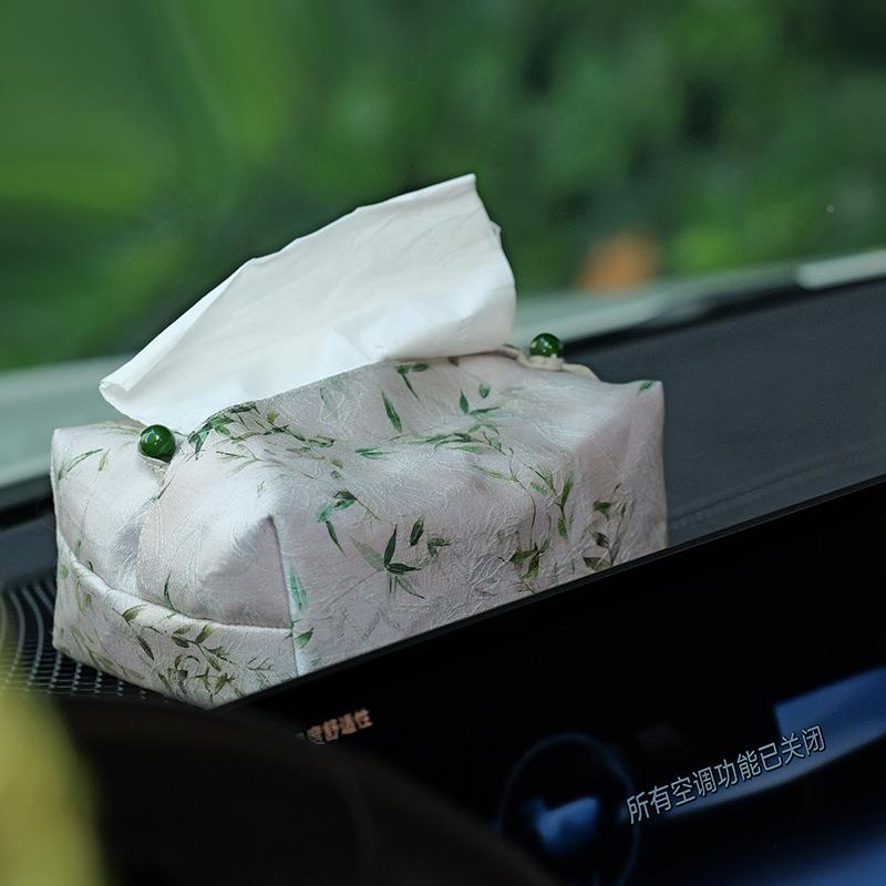 包中车扶手用品用上车感纸《竹风清抽车内纸盒抽收纳车载纸巾盒新