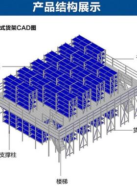 仓储建货架仓重型钢结构夹层免焊接库室QWI内阁平台搭二层厂楼房