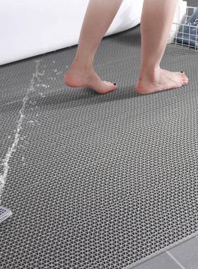 间s型镂空防滑地垫pv脚垫塑料网垫格浴室子厨房卫c生泳池FXW防水