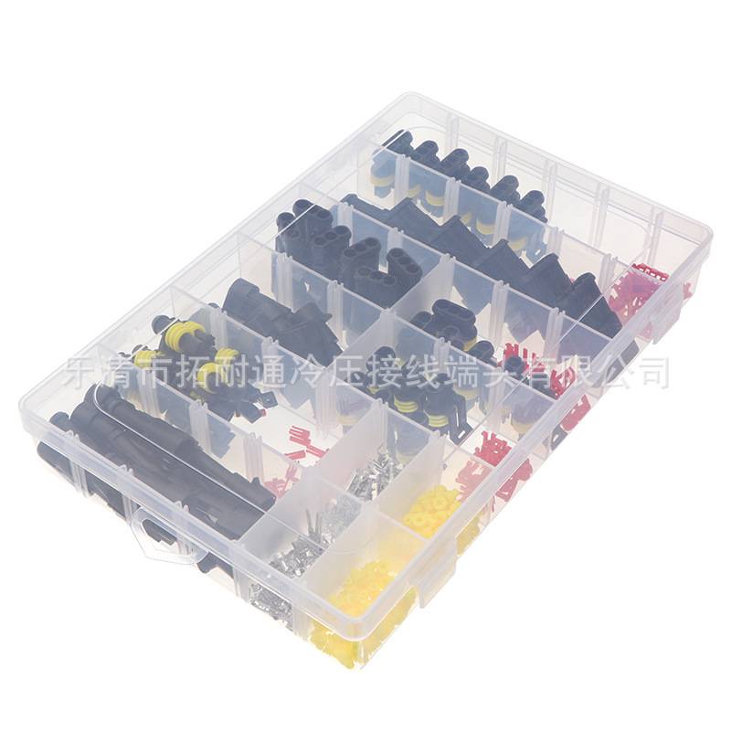 跨境 408pcs盒装 33套hid防水连接器线束接插件组合+压线钳SN-48B