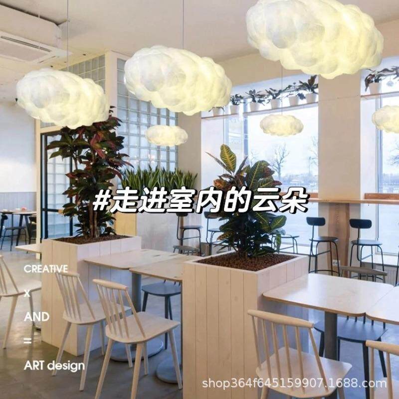 云朵灯YBPX装铺橱窗吊灯餐厅棉灯饰网红花云服彩灯创意装店饰云朵