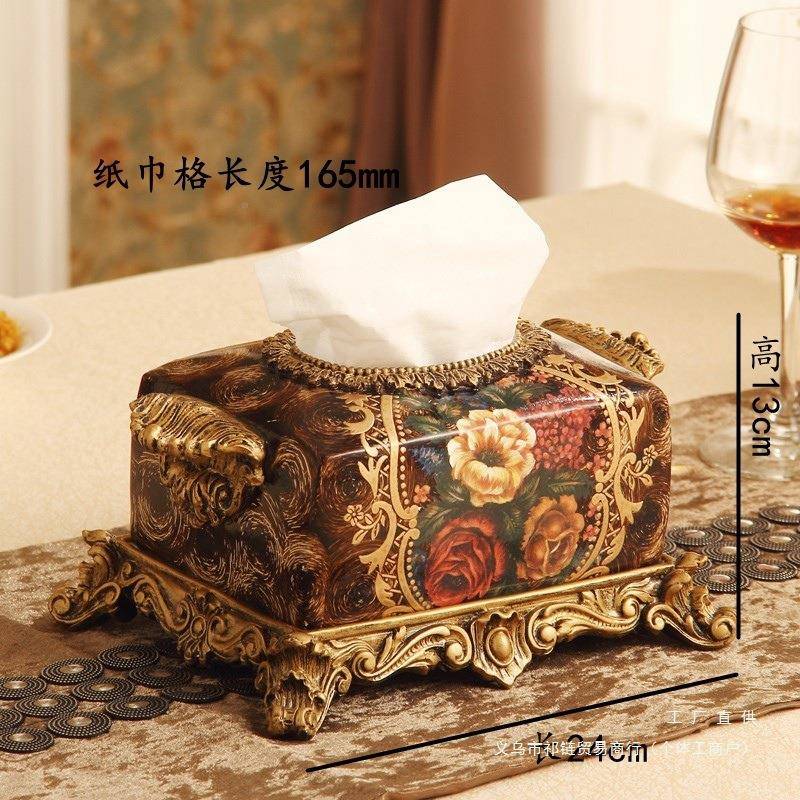 欧式创意纸巾盒摆件厅餐收桌茶客908几抽盒实用装饰多功能纳纸抽