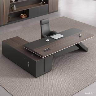 简约办现代板公桌椅合办公371室家具轻奢总老裁桌经理桌单组人大