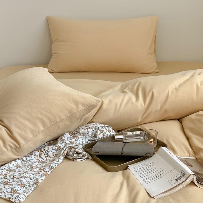 日式A类婴儿针织棉XNB四套裸纯棉100件色天睡竺棉被套床纯单床笠