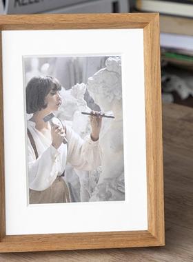 框实寸木相框摆台人工精细打磨装裱做多种成相榫卯30136寸7柚木榫