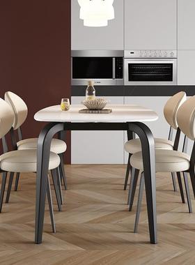 45256岩板餐伸用缩可变圆现代简约奢家小户型多功轻能圆形长桌方