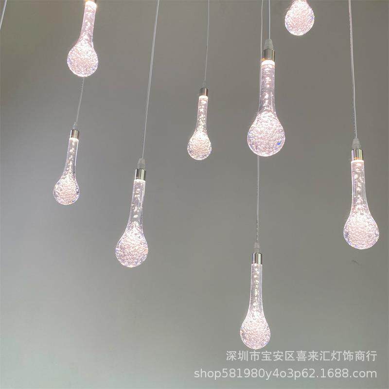 新款10头亚克力发光水滴吊灯婚庆吊顶道具吊饰橱窗装饰酒店布置