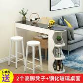 小户型吧台桌家用简厅约代现客厅关小吧台沙发边几玄餐轻SEB奢隔