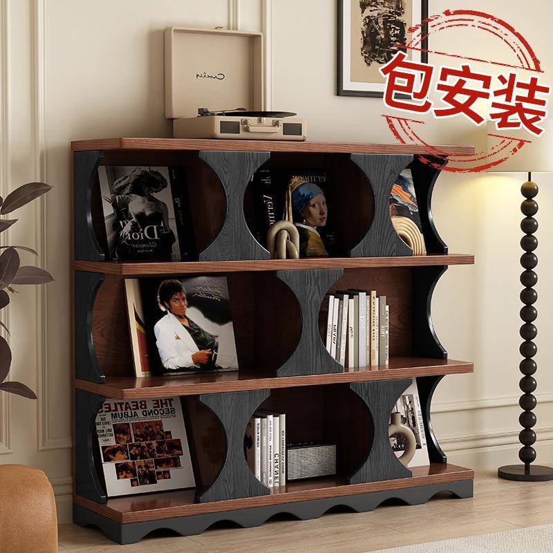 落地实木子柜书架客厅展示柜书置物柜柜物法式BA33#哈中古卧室储