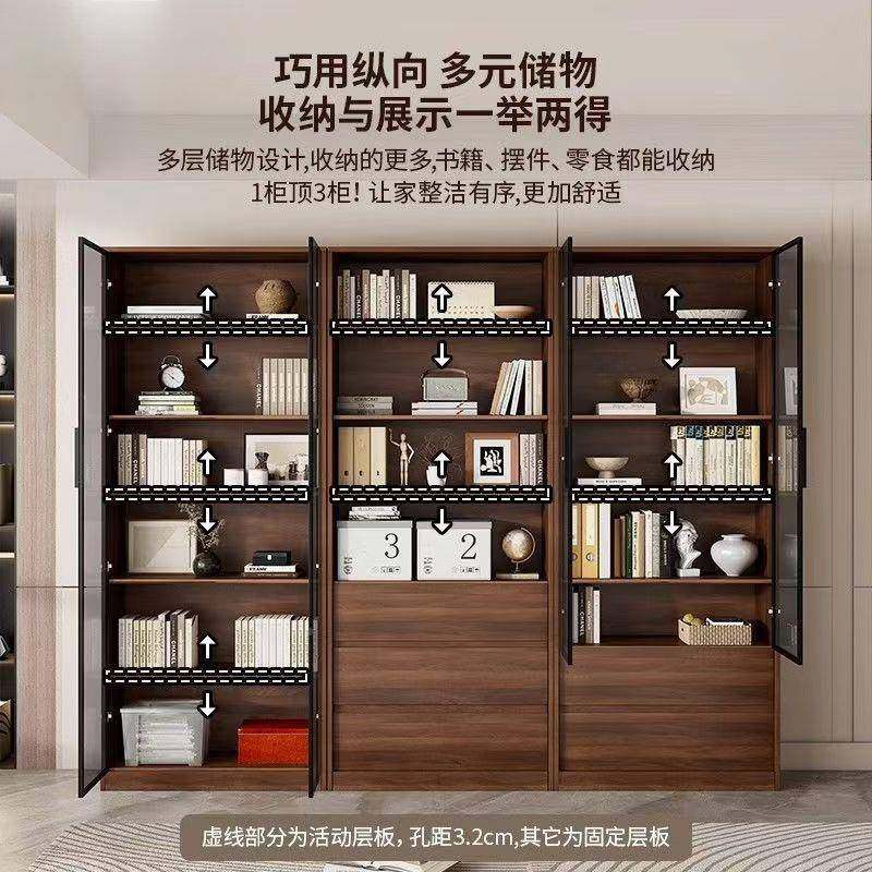 实木柜中古风落家RUI地储物柜靠墙用一置体客厅展示物玻璃门,住宅家具,书架,淘宝优惠券,粉丝福利购,淘宝优惠卷
