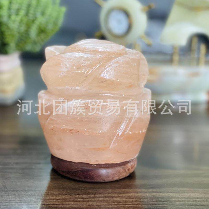 厂家水晶玫瑰盐灯喜马拉晶盐雅基斯RZK坦盐灯巴造型水玫瑰花