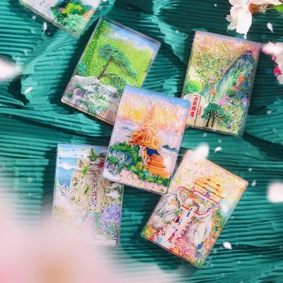 六大名山风景区AR流沙冰箱贴磁吸门装饰峨眉山华山文创旅游纪念品