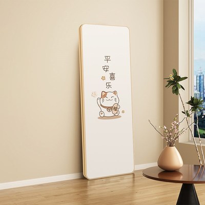 屏落地隐藏式全身镜超薄圆角隐形开门穿衣镜画暗藏可关闭镜子