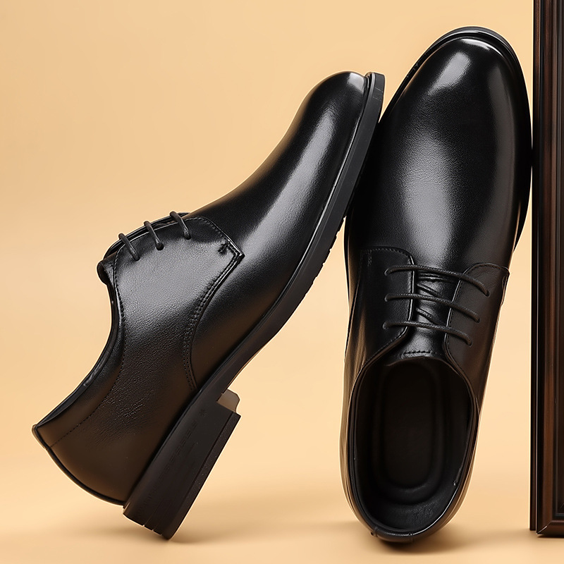 复古英伦风皮鞋男圆头工作鞋新郎结婚鞋防滑品质正装鞋子商务男鞋