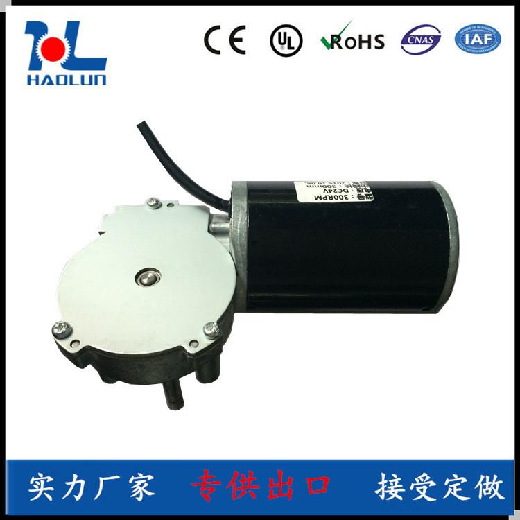 厂家DC24V永磁直流减速电机有刷直流马达蜗轮蜗杆减速电机