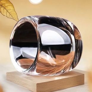 两只 无铅玻璃杯酒店专用食品级玻璃茶杯高精透明二两扳指杯水杯