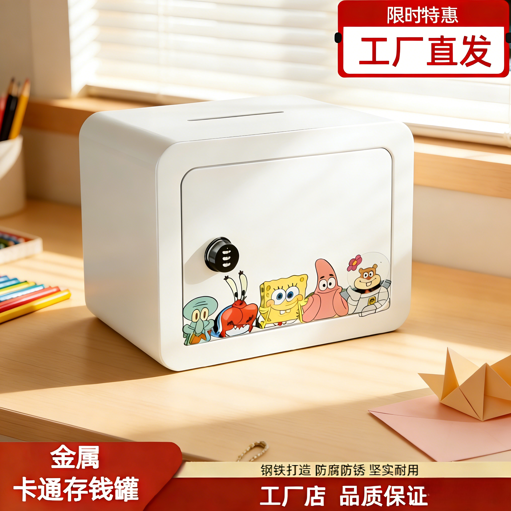 趣味存钱罐2026新款只进不出儿童存钱罐女孩卡通金属储蓄罐男孩款
