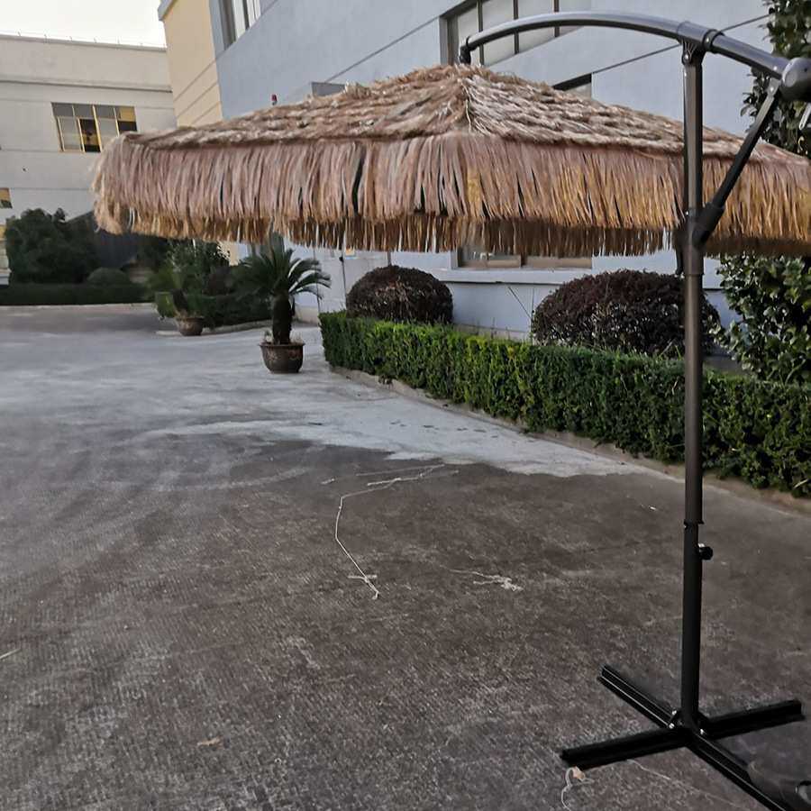 厂家直销户外遮阳伞夏威夷风情度假海滩茅草伞手摇PP草拉菲稻草伞