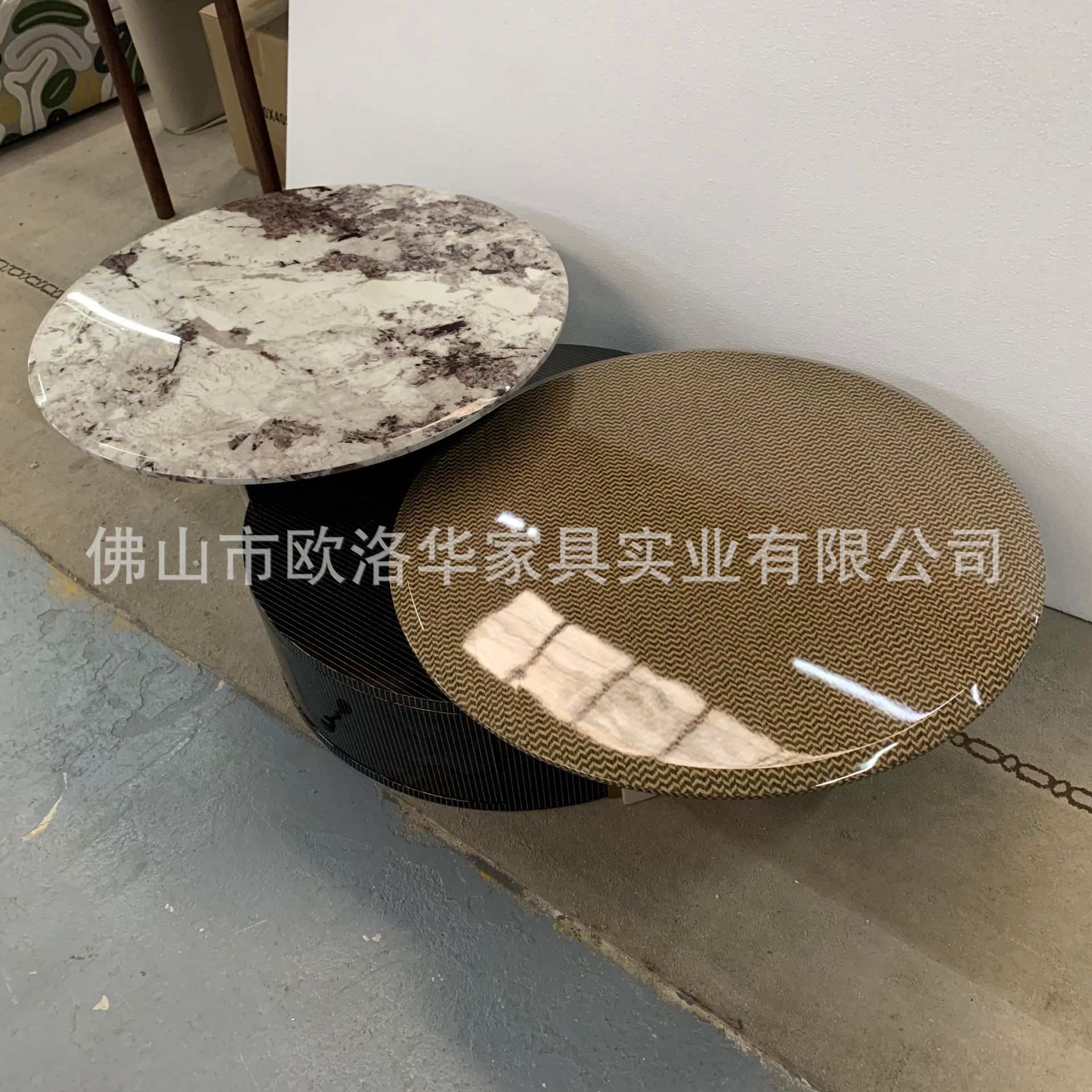 沙发茶几组合茶几大理石面钢琴烤漆油漆面组合茶几