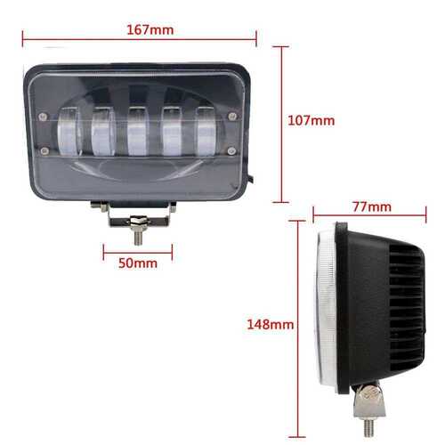 工厂销售 50W 6英寸 LED 工作灯 SUV 越野车 12 V 24 V 4X4 4WD