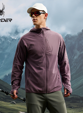 SPYDER蜘蛛秋冬男舒适保暖弹力针织连帽抓绒中厚连帽夹克25CF125M