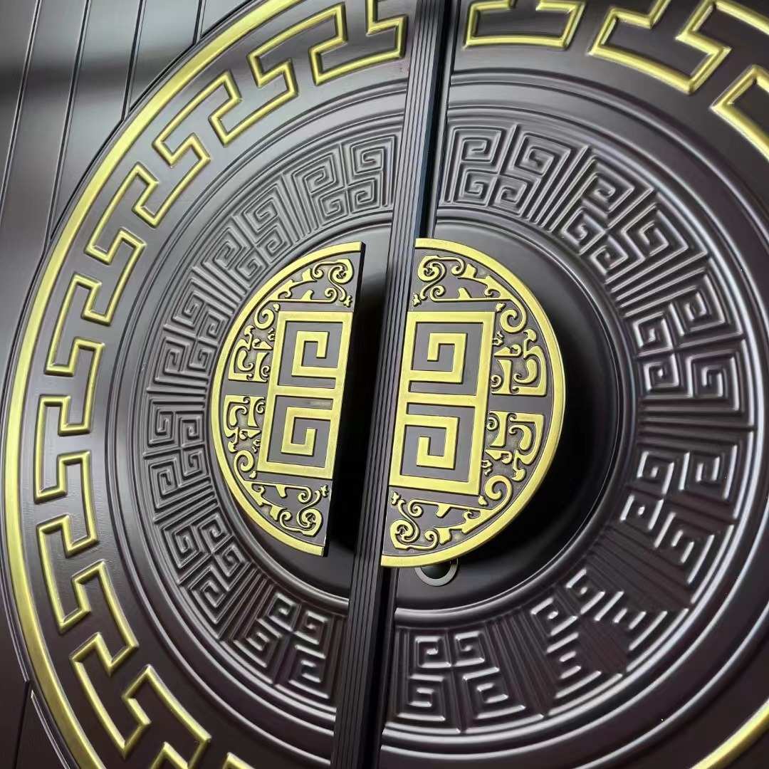 高端别墅风水门发财门精雕铸铝门入户门豪宅双开大门四开大门