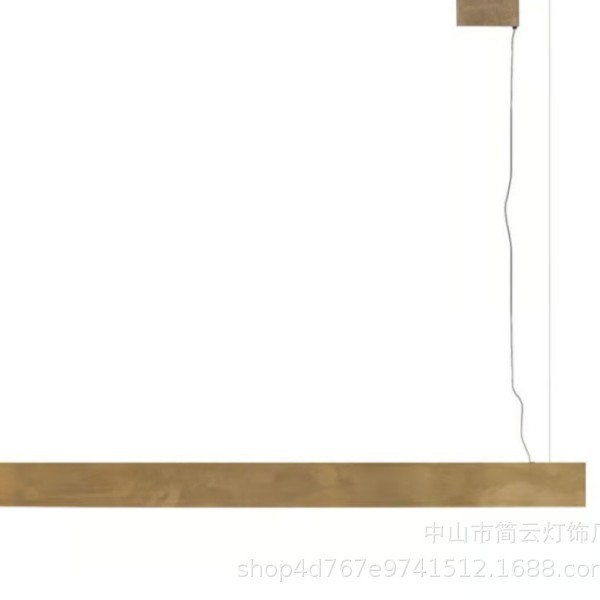 全铜美式极简艺术一字餐厅吊灯