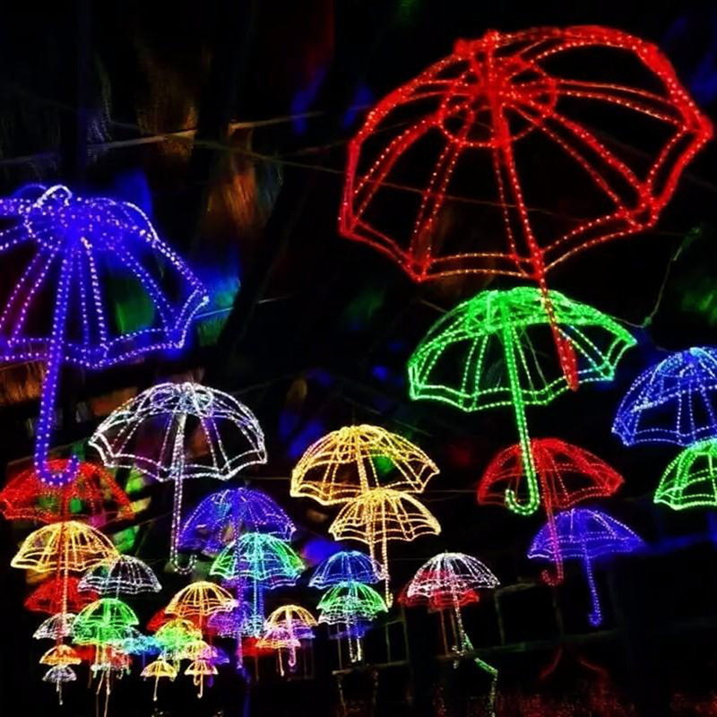 LED梦幻彩虹管铁架户外景观灯