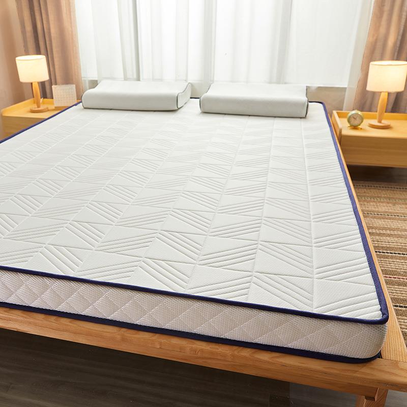 新款纯色立边织乳ANO胶单体人针床垫亲针织棉格纹乳胶床垫单双人