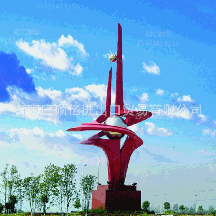 厂家地标建筑不锈钢雕塑广场大型雕塑创意户外城市不锈钢模型