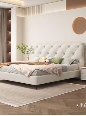 .现代简约皮床双人户床主卧1VEF.8米婚床包意式轻奢小型15m软储物