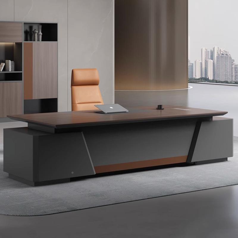 轻奢组老板桌办公桌简约代董事长总裁桌大桌班台CPR经理现办公室