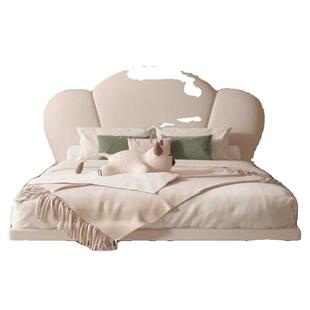 DDXBPX832#单儿童床油法式奶风儿花瓣床公主床女孩房卧室人皮床童