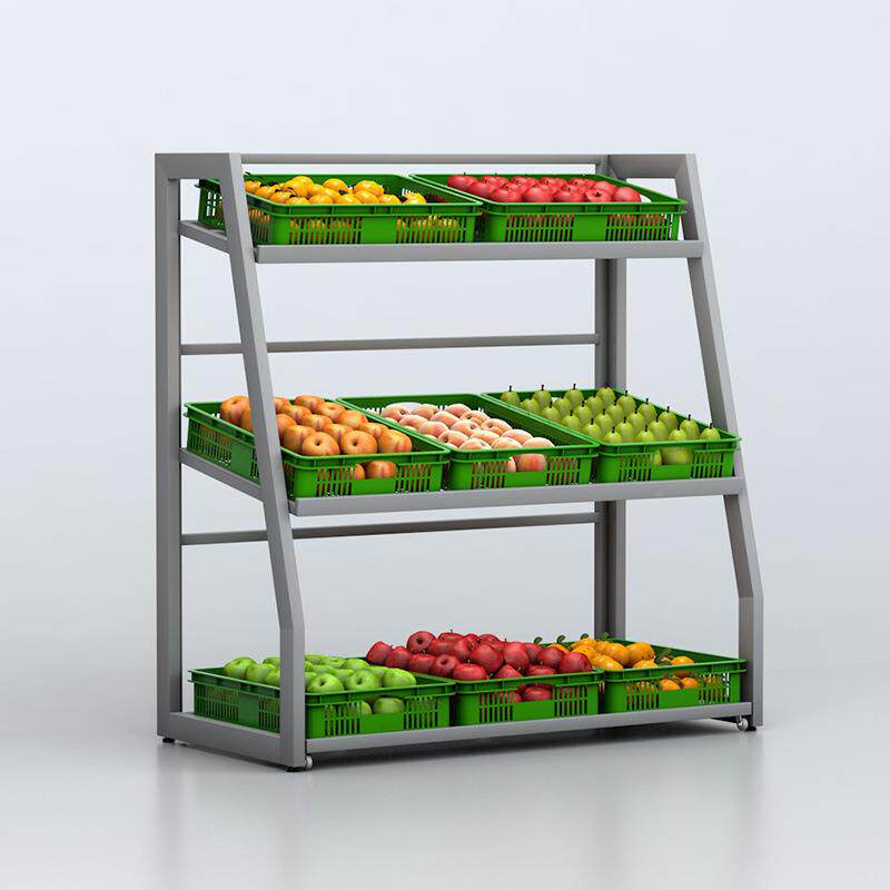 创意实木多层店货柜市水AL101264果超货架展示架蔬菜货店生鲜陈列